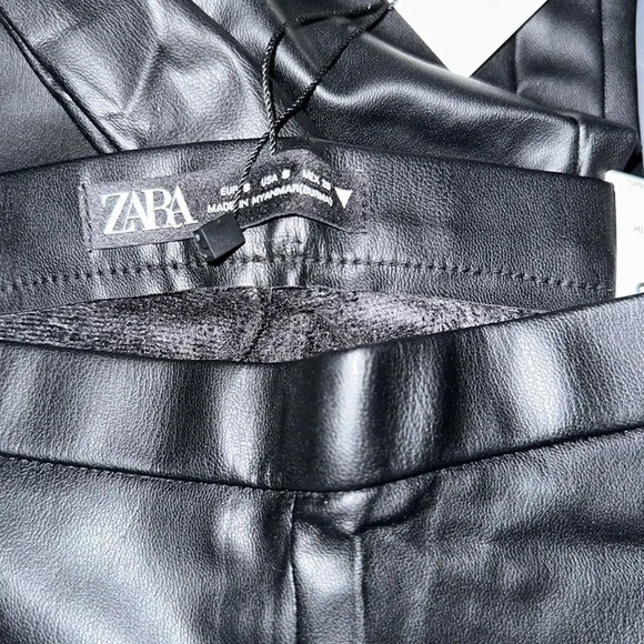 ZARA | Black | FAUX LEATHER LEGGINGS - Picture 10 of 10